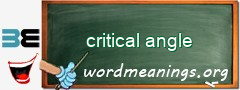 WordMeaning blackboard for critical angle
